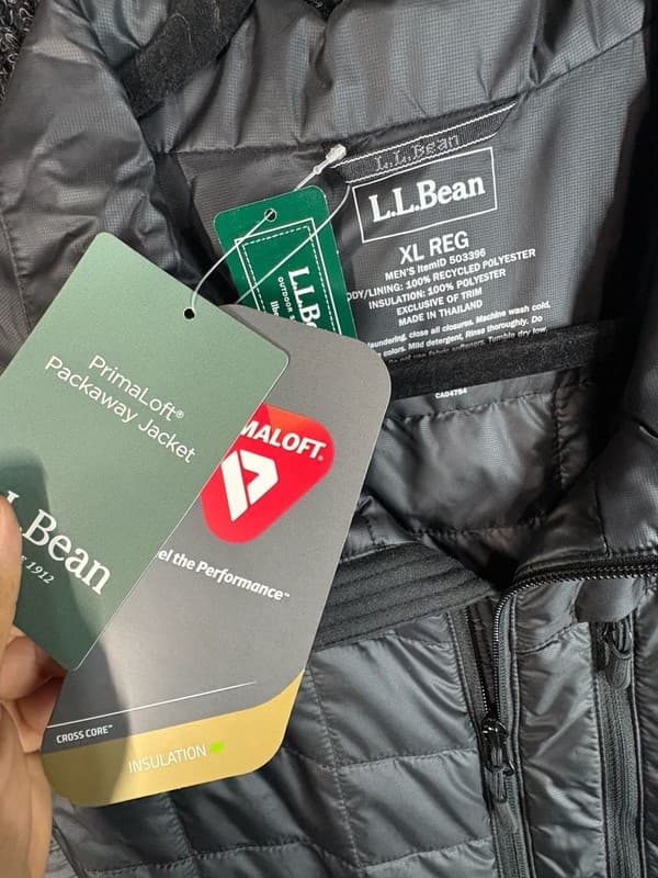 L.L. Bean Primaloft Packaway Vest Men's XL Black Quilted Full Zip 503396 - Thumbnail 4