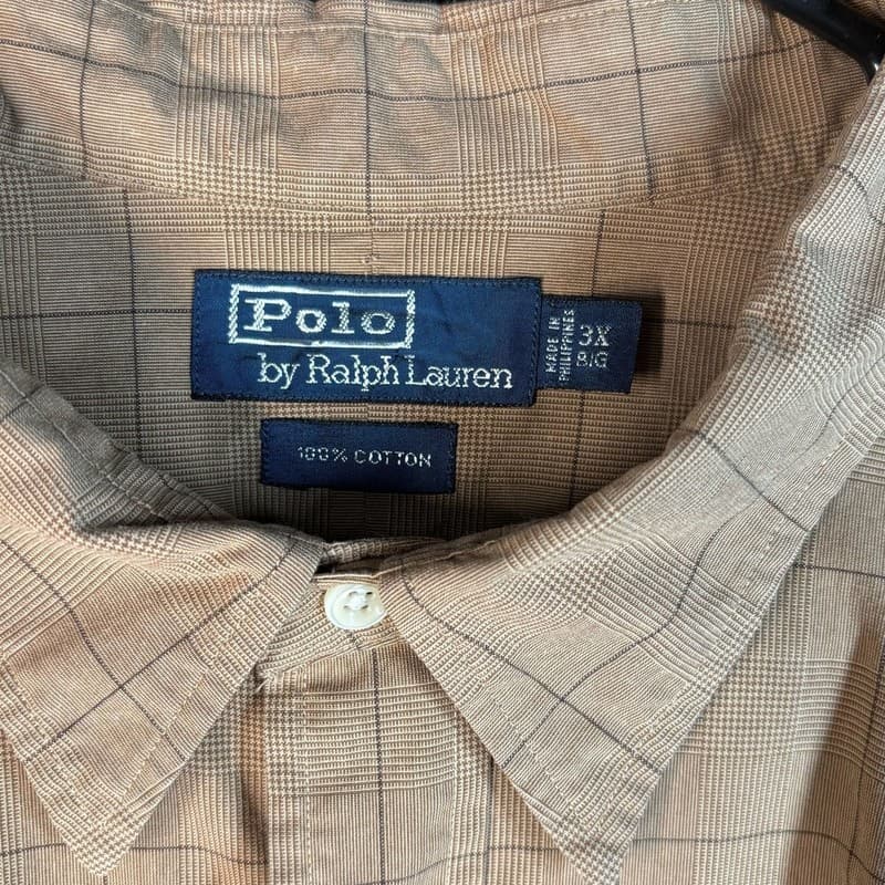 Polo by Ralph Lauren Men's Long Sleeve Button-Down Plaid Shirt Brown 3X - Thumbnail 4