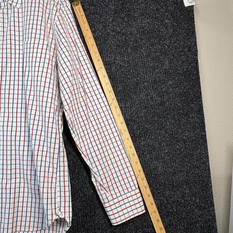 J.Crew Thompson Shirtings Mens Long Sleeve Button Down Shirt Red and Blue Plaid - Thumbnail 5
