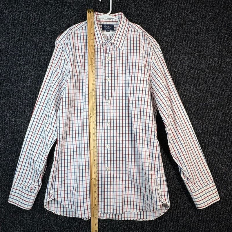 J.Crew Thompson Shirtings Mens Long Sleeve Button Down Shirt Red and Blue Plaid - Thumbnail 3