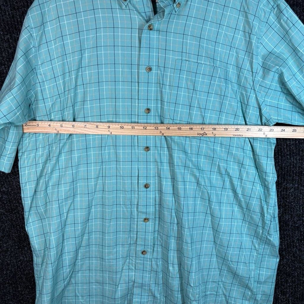 L.L.Bean Men's Short Sleeve Wrinkle Free Traditional Fit Plaid Button-Down Shirt - Thumbnail 4