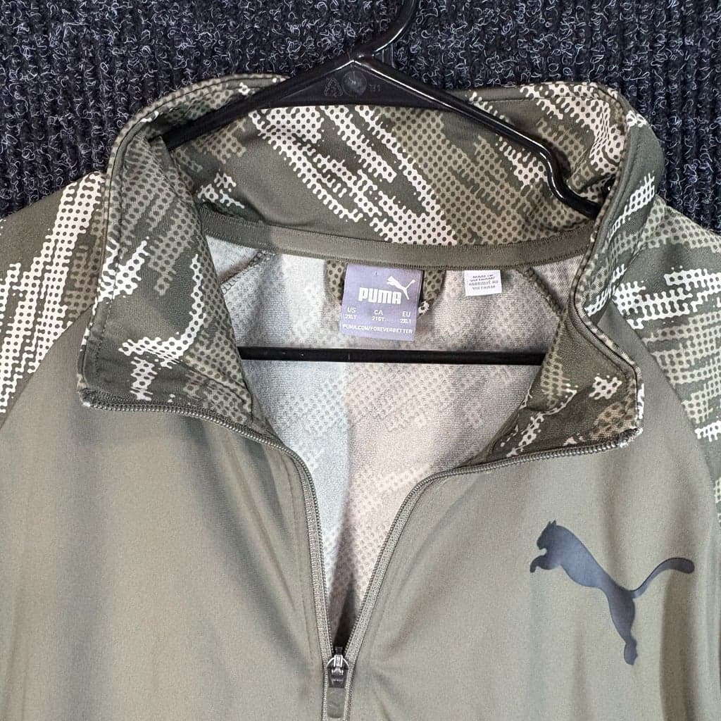 Puma Contrast Jacket 2.0 Full Zip Green Camo - Thumbnail 3