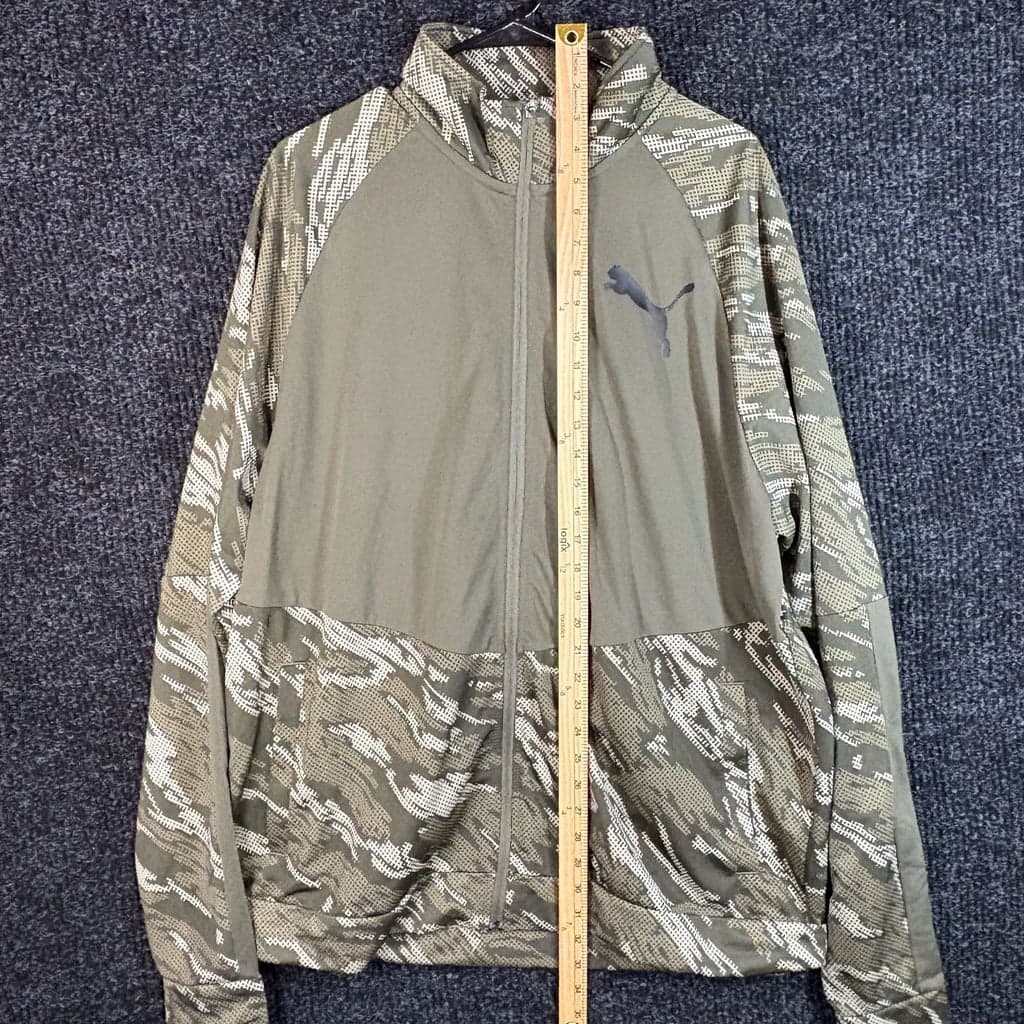 Puma Contrast Jacket 2.0 Full Zip Green Camo - Thumbnail 5