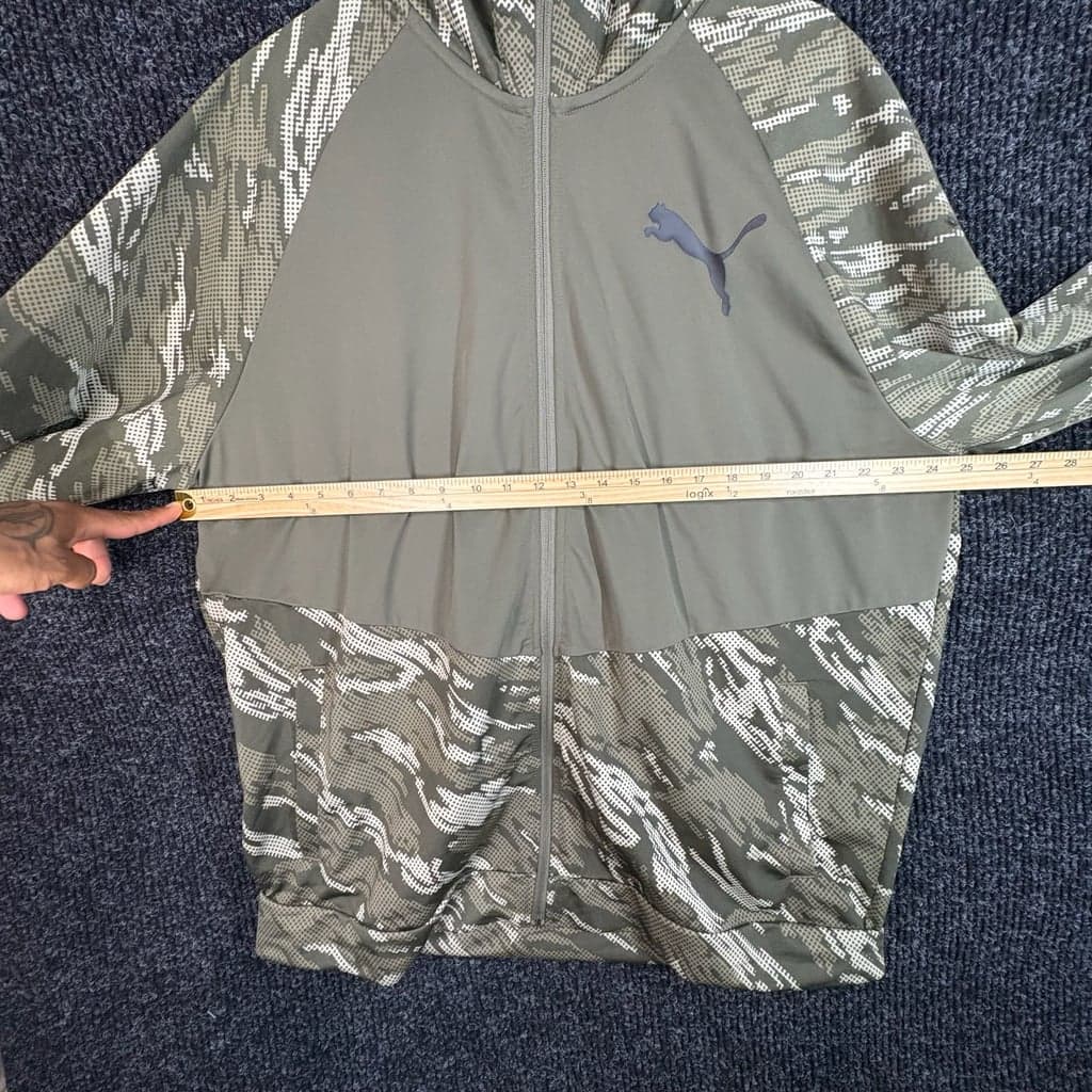 Puma Contrast Jacket 2.0 Full Zip Green Camo - Thumbnail 7