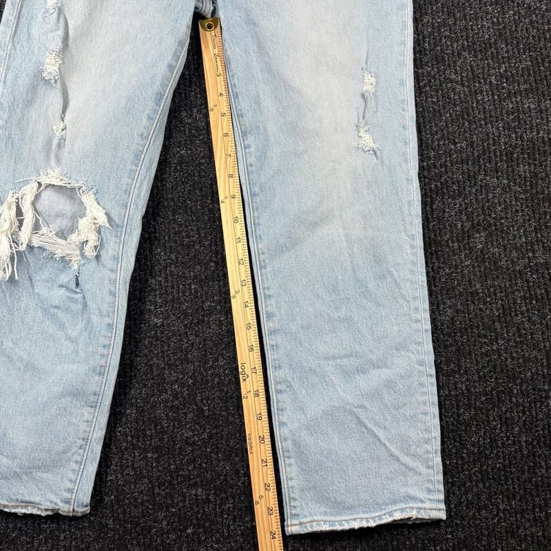 Abercrombie & Fitch Womens The Boyfriend Mid Rise Distressed Jeans Size 27/4 - Thumbnail 7