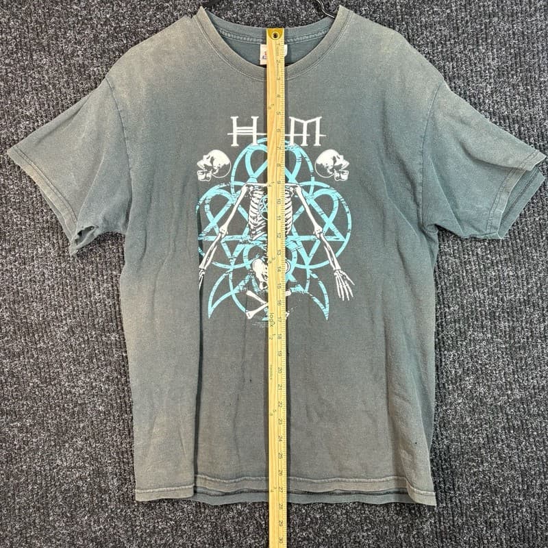 Vintage 2006 HIM Heartagram Skeleton Graphic Band T-Shirt - Thumbnail 12
