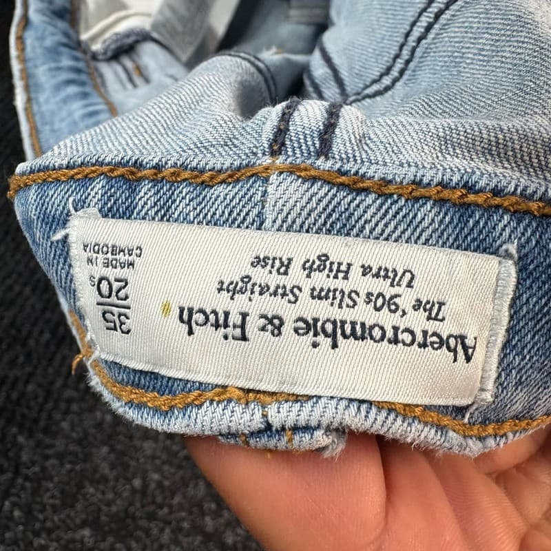 Abercrombie & Fitch The 90s Straight Leg Jeans Light Wash - Thumbnail 8