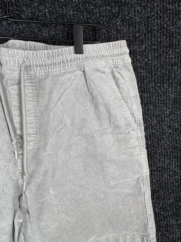 C&C California Men's Washed Grey Corduroy Drawstring Shorts - Thumbnail 2