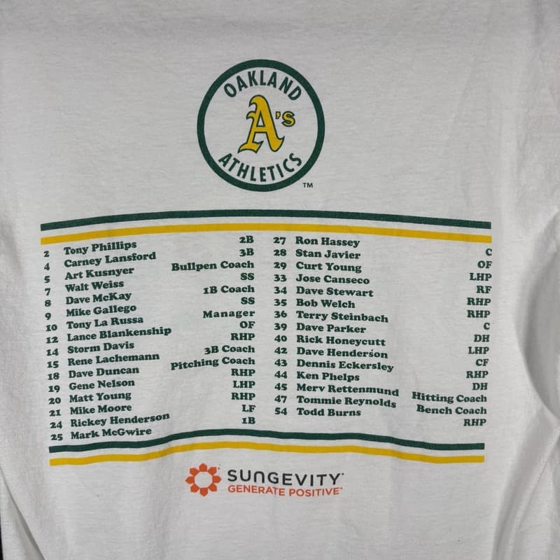 Vintage 1989 Oakland Athletics World Series Champions Commemorative T-Shirt - Thumbnail 11