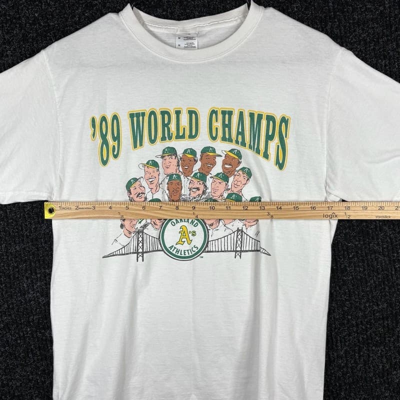 Vintage 1989 Oakland Athletics World Series Champions Commemorative T-Shirt - Thumbnail 6