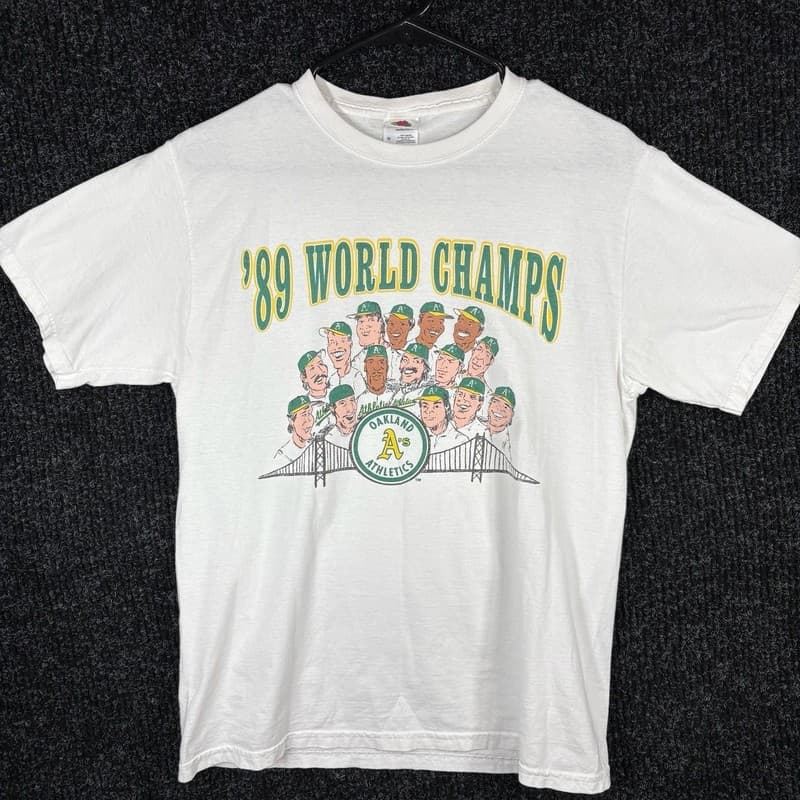 Vintage 1989 Oakland Athletics World Series Champions Commemorative T-Shirt