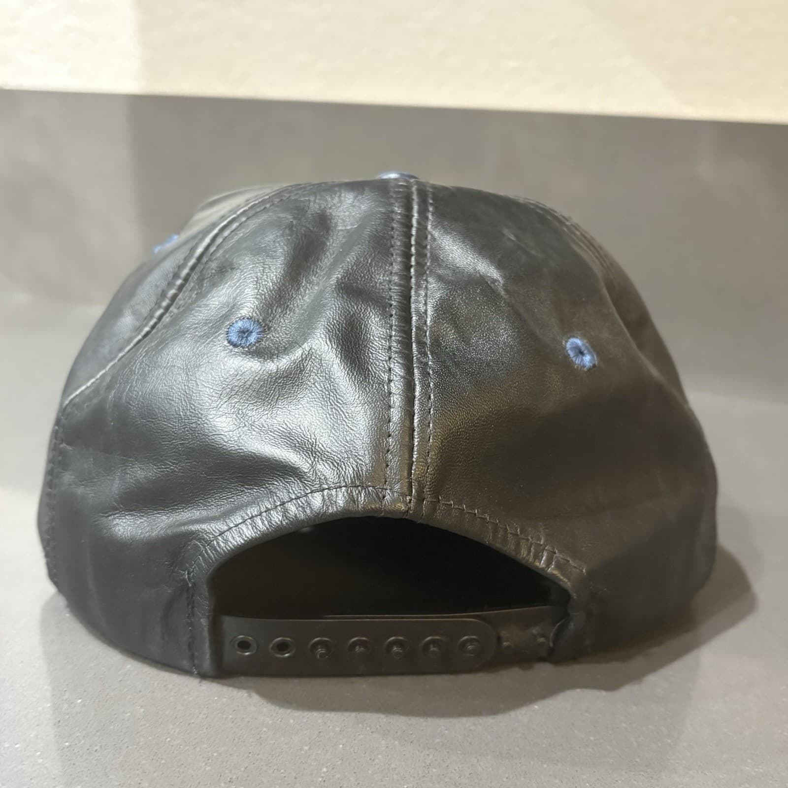 VINTAGE Dallas Cowboys Hat Cap Men Snapback Black Genuine Leather NFL 90s USA - Thumbnail 5
