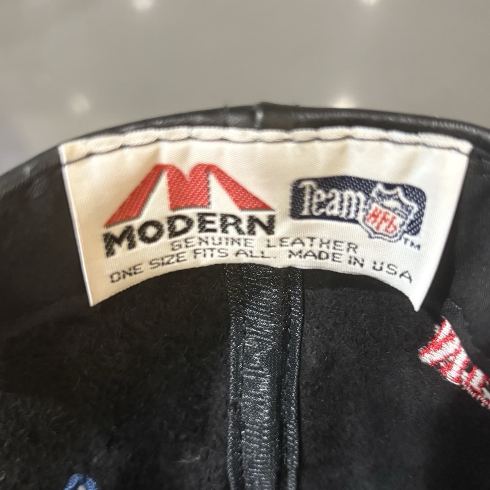 VINTAGE Dallas Cowboys Hat Cap Men Snapback Black Genuine Leather NFL 90s USA - Thumbnail 2