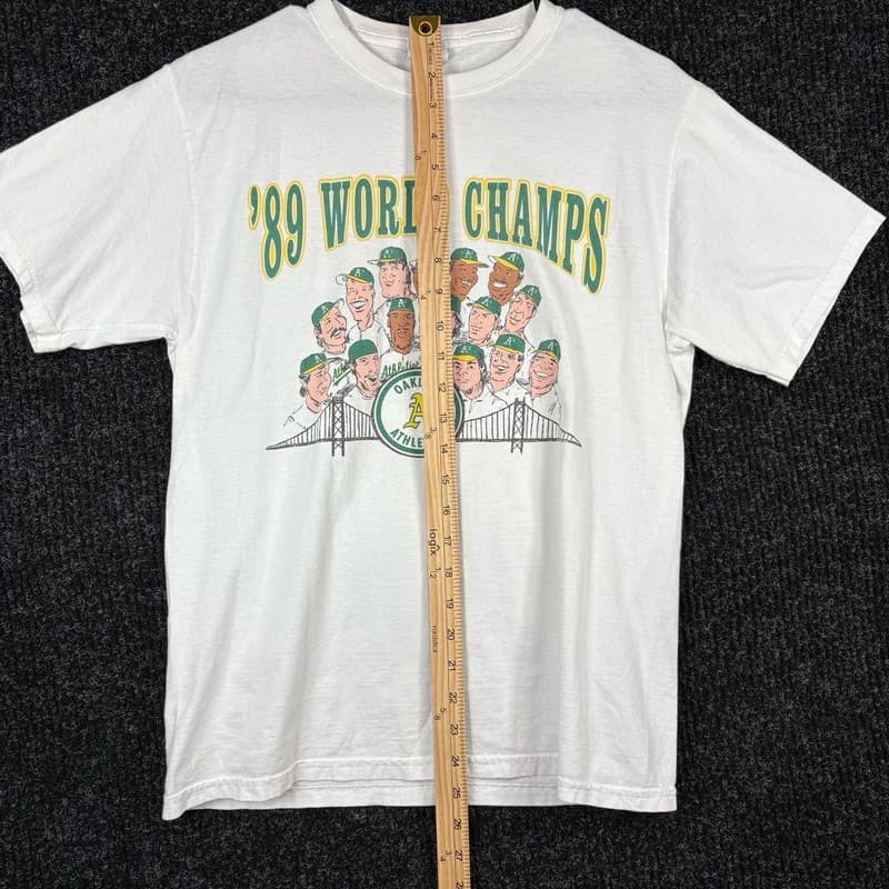 Vintage 1989 Oakland Athletics World Series Champions Commemorative T-Shirt - Thumbnail 8