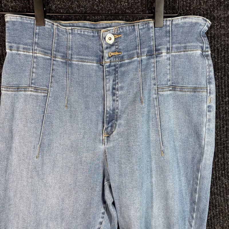 INC Denim High Rise Flare Jeans Light Wash - Thumbnail 2