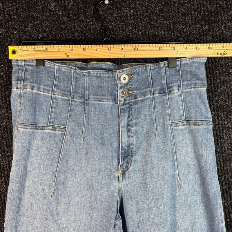 INC Denim High Rise Flare Jeans Light Wash - Thumbnail 7