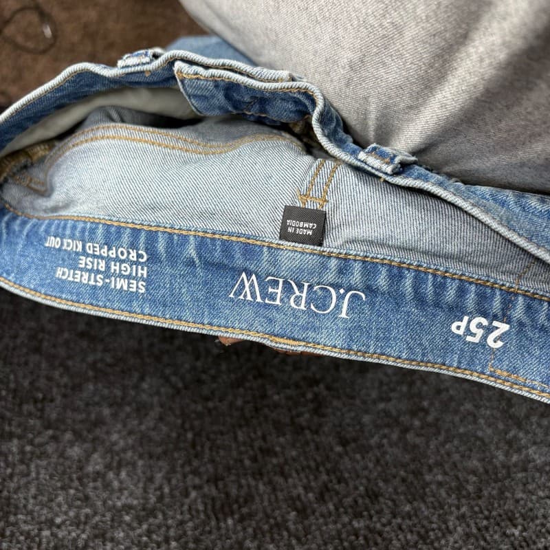 J.Crew Women's Semi-Stretch High Rise Cropped Kick Out Jeans - Size 25P - Thumbnail 2