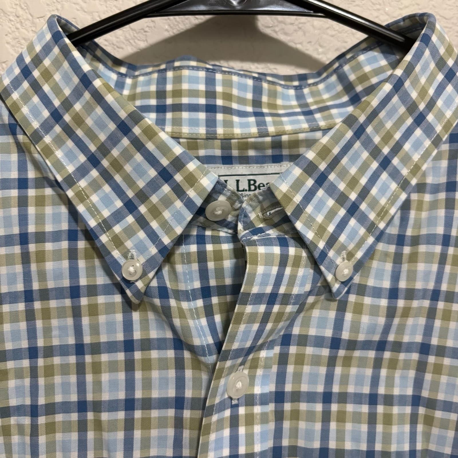 L.L.Bean Traditional Fit Plaid Short Sleeve Button Down Shirt XL-Tall - Thumbnail 2