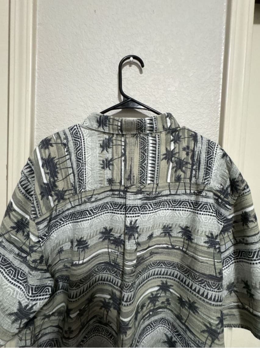 Quiksilver Waterman Collection Comfort Fit Palm Tree Print Shirt XL - Thumbnail 9