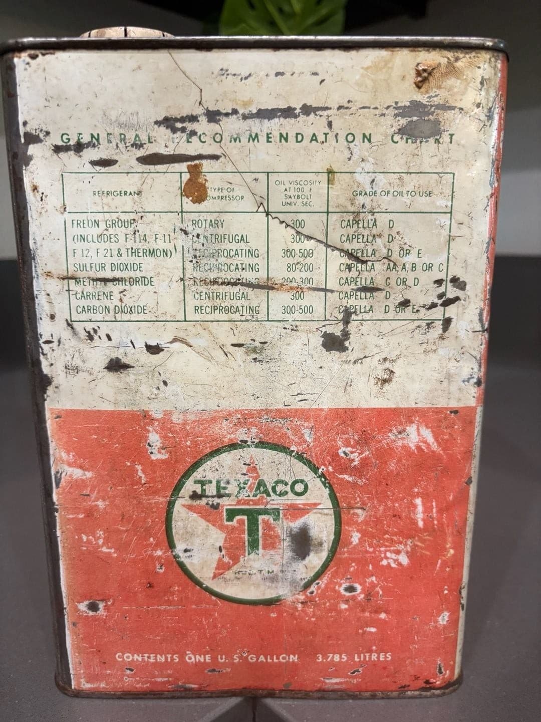 Vintage Texaco Capella Oil 1 Gallon Metal Can - Thumbnail 8