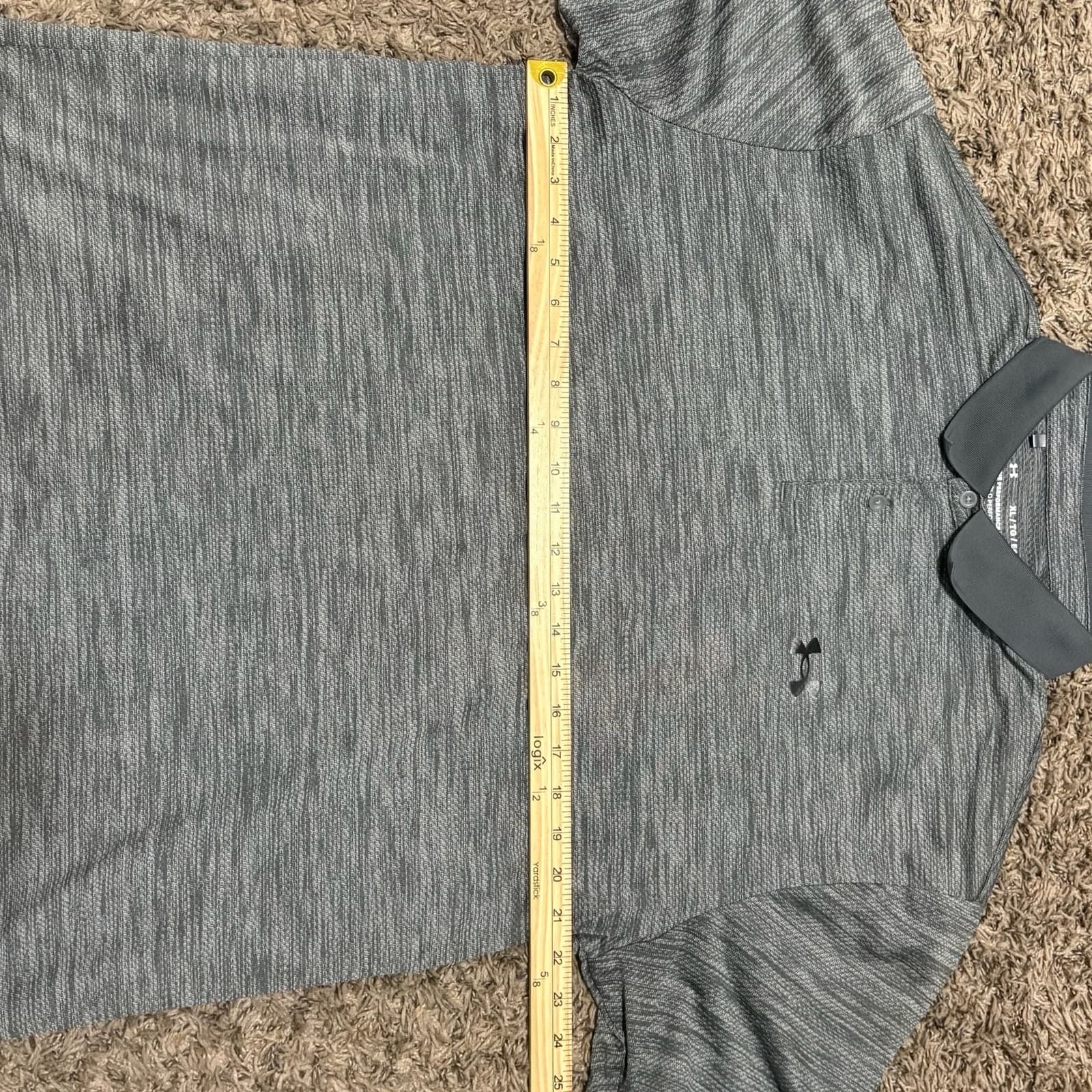Under Armour UA Performance Golf Polo Textured Gray Shirt Top Mens Large NWT - Thumbnail 8