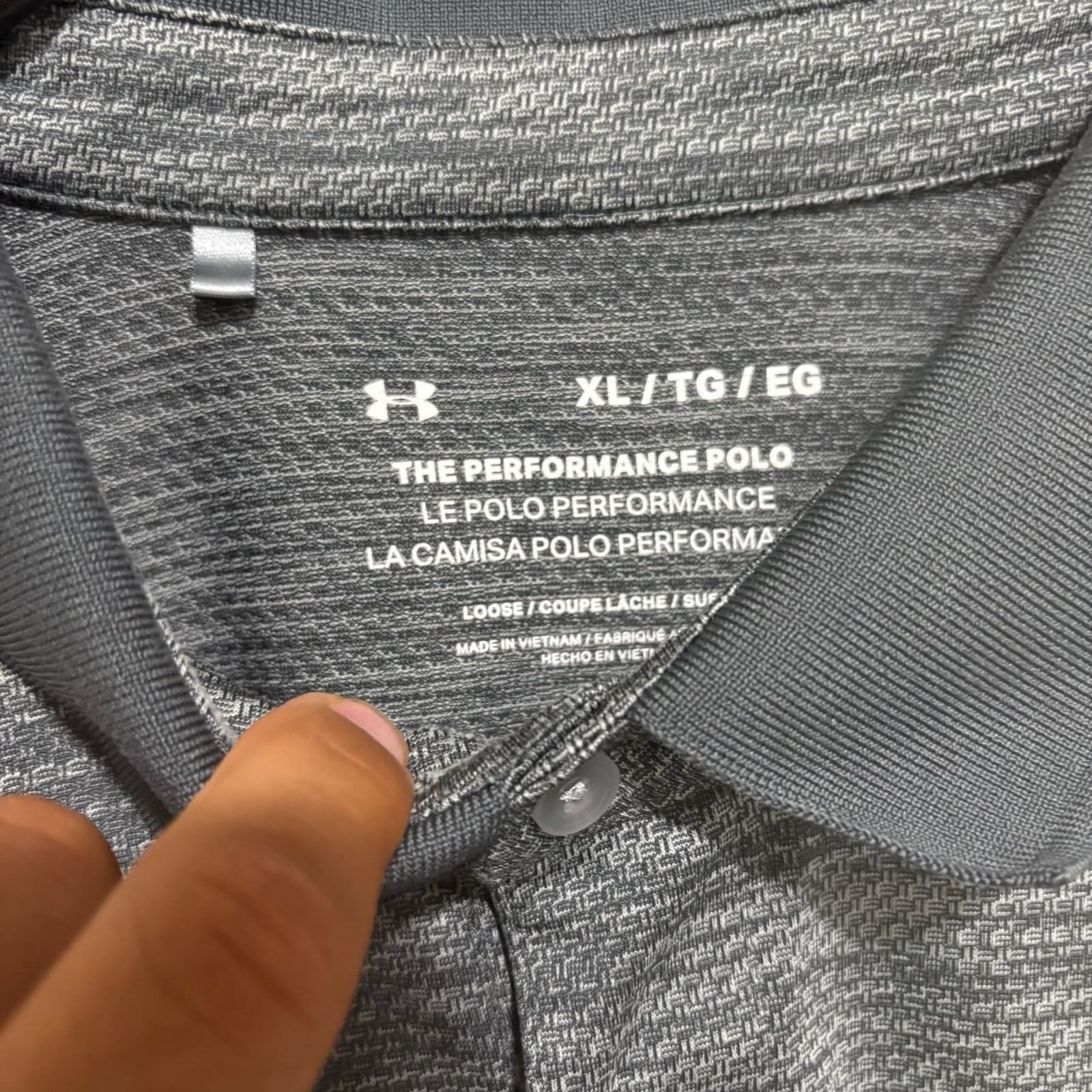 Under Armour UA Performance Golf Polo Textured Gray Shirt Top Mens Large NWT - Thumbnail 10
