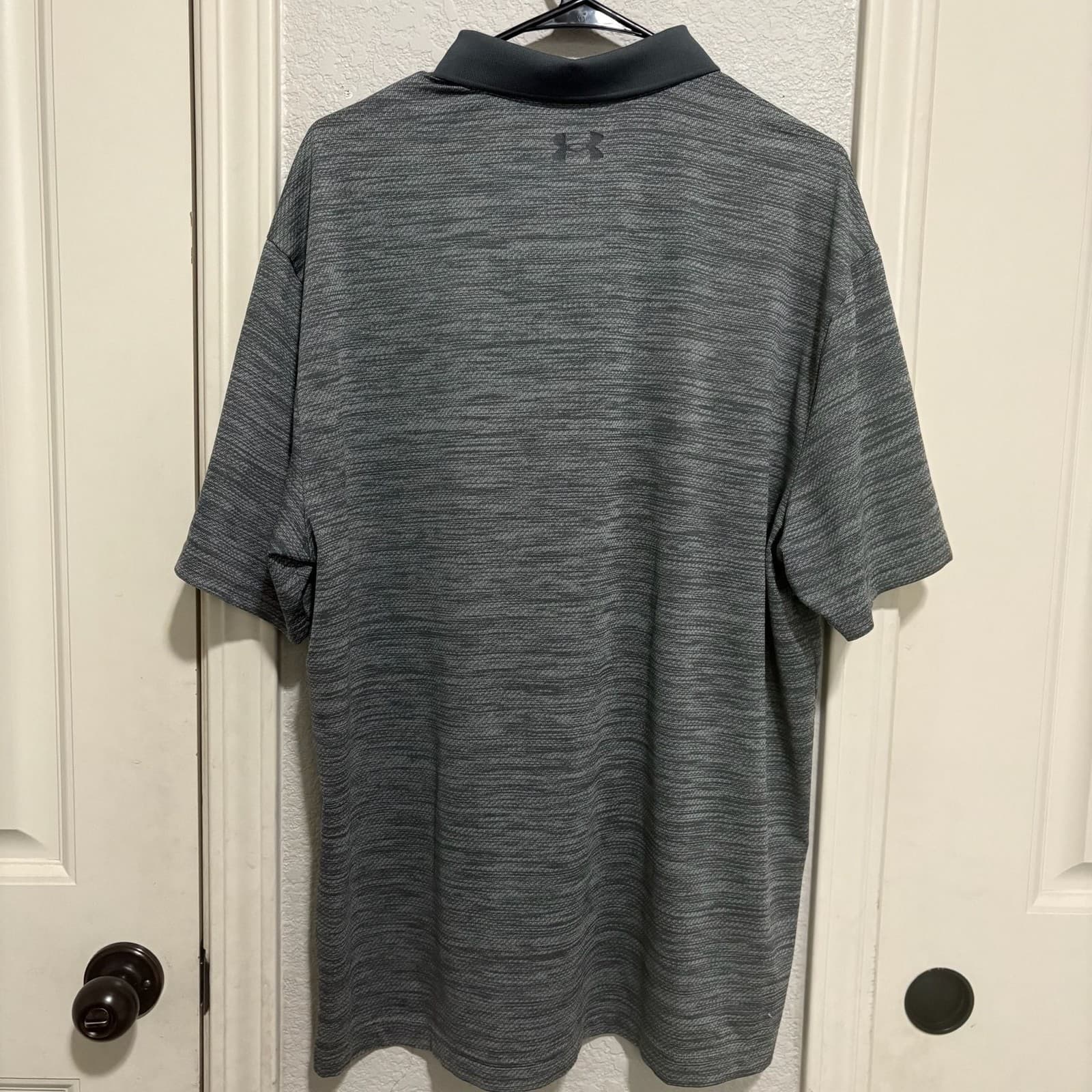 Under Armour UA Performance Golf Polo Textured Gray Shirt Top Mens Large NWT - Thumbnail 2