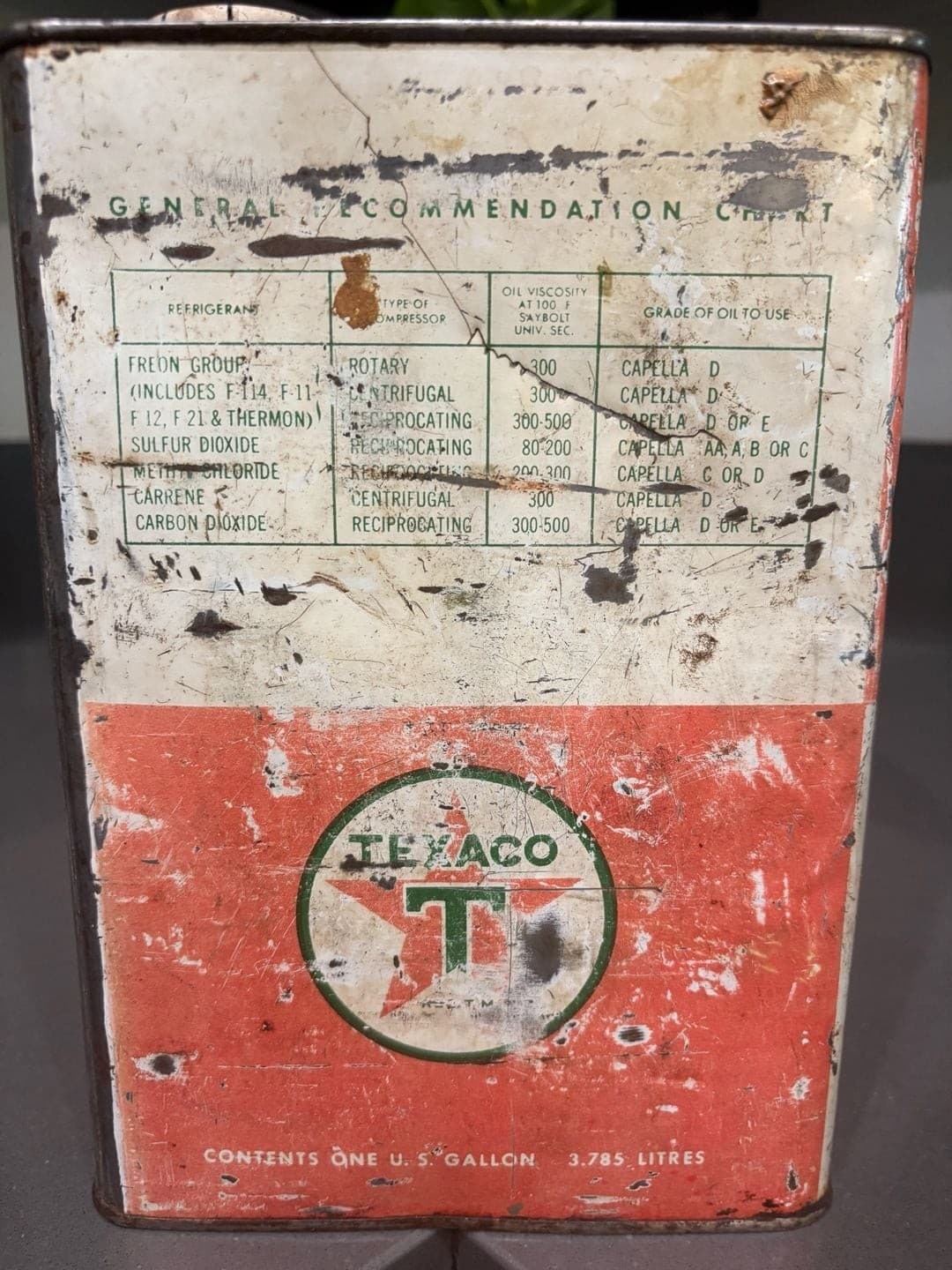 Vintage Texaco Capella Oil 1 Gallon Metal Can - Thumbnail 5