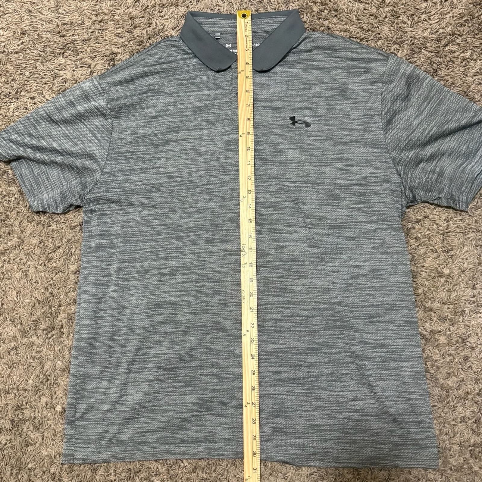 Under Armour UA Performance Golf Polo Textured Gray Shirt Top Mens Large NWT - Thumbnail 6