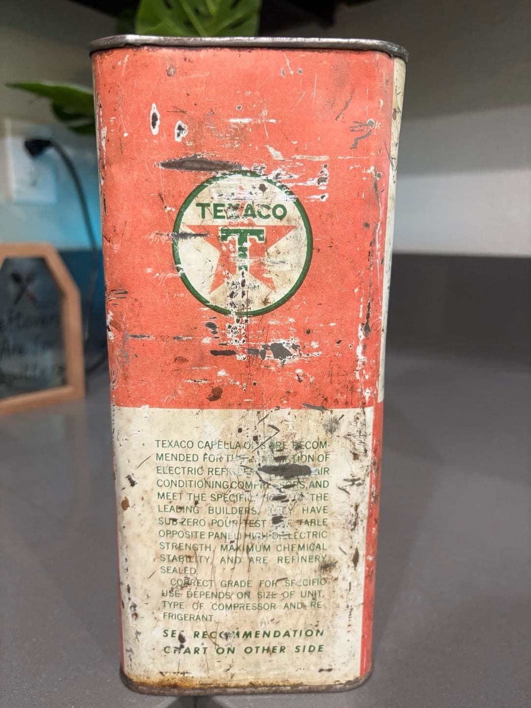 Vintage Texaco Capella Oil 1 Gallon Metal Can - Thumbnail 4
