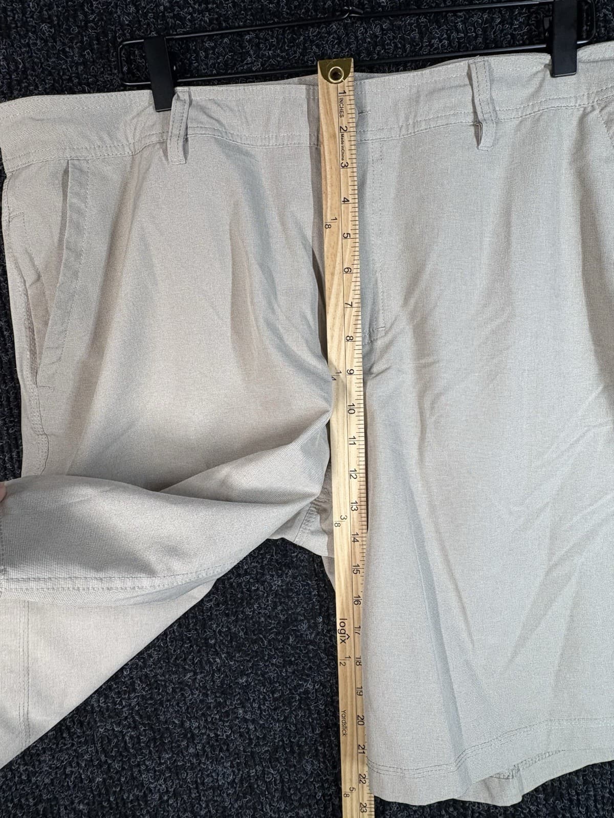 Hang Ten Men's Flat Front Beige Performance Shorts Size 40 - Thumbnail 6