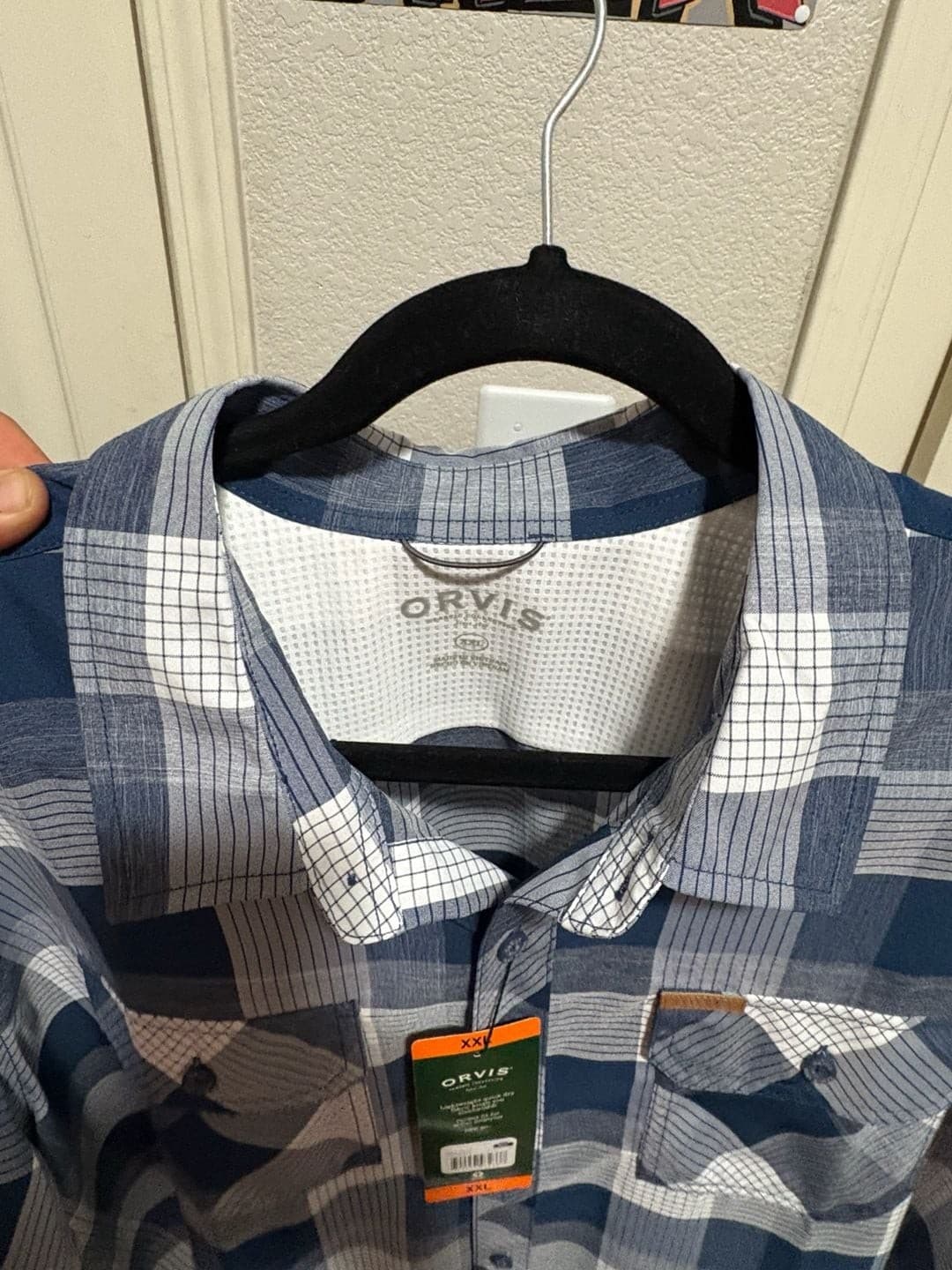 Orvis Men's Short Sleeve Plaid Button Down Shirt XXL - Thumbnail 4