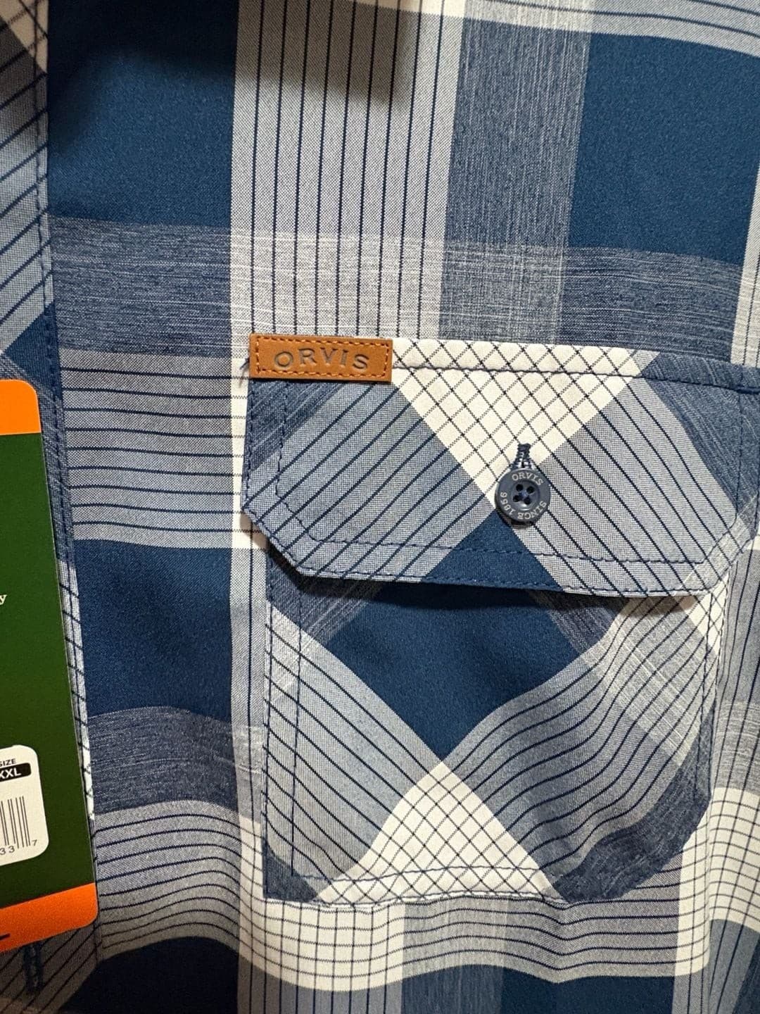 Orvis Men's Short Sleeve Plaid Button Down Shirt XXL - Thumbnail 3
