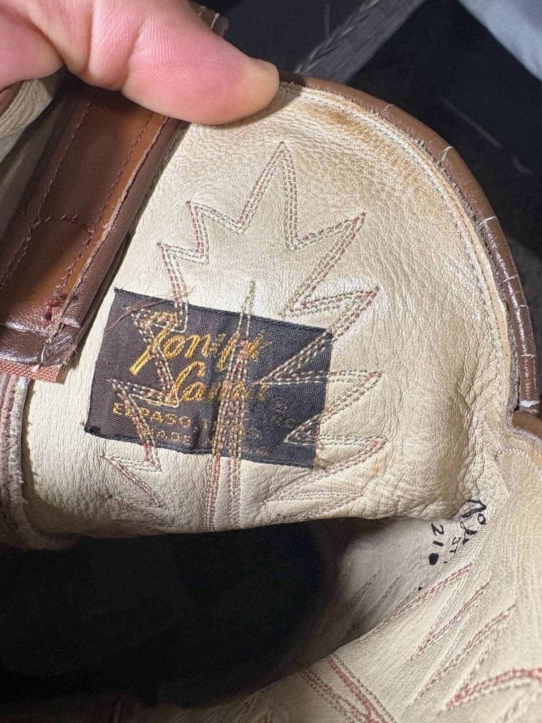 Vintage Tony Lama Two-Tone Brown Leather Western Cowboy Boots - Thumbnail 11