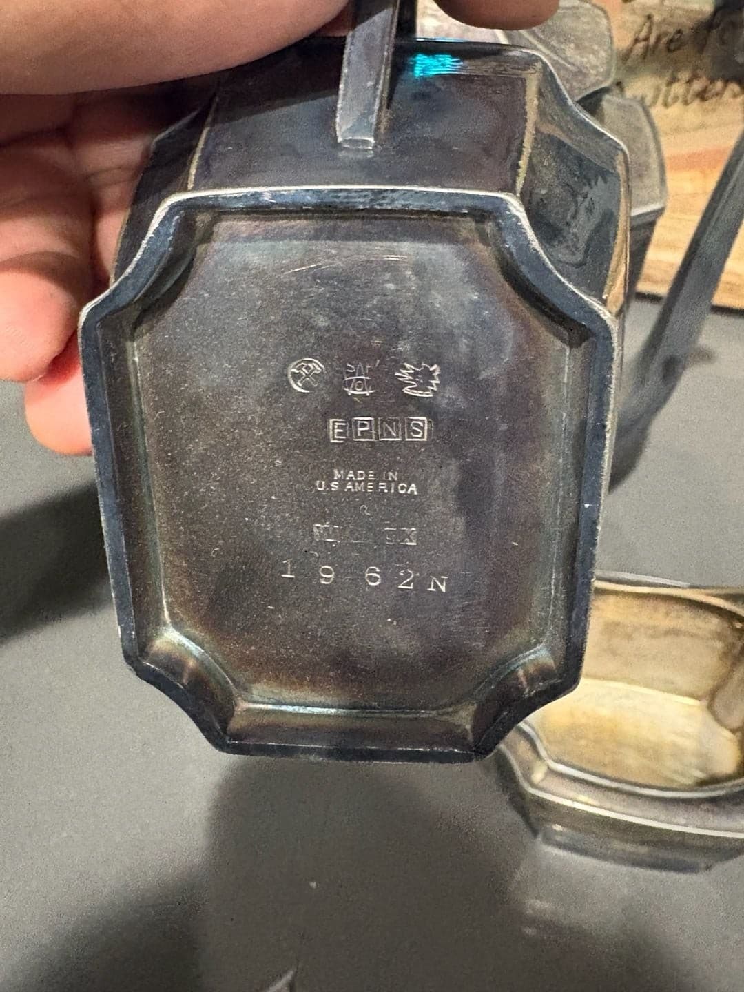 Vintage Wilcox EPNS Silver-Plated Hexagonal Tea Service Set - Thumbnail 6