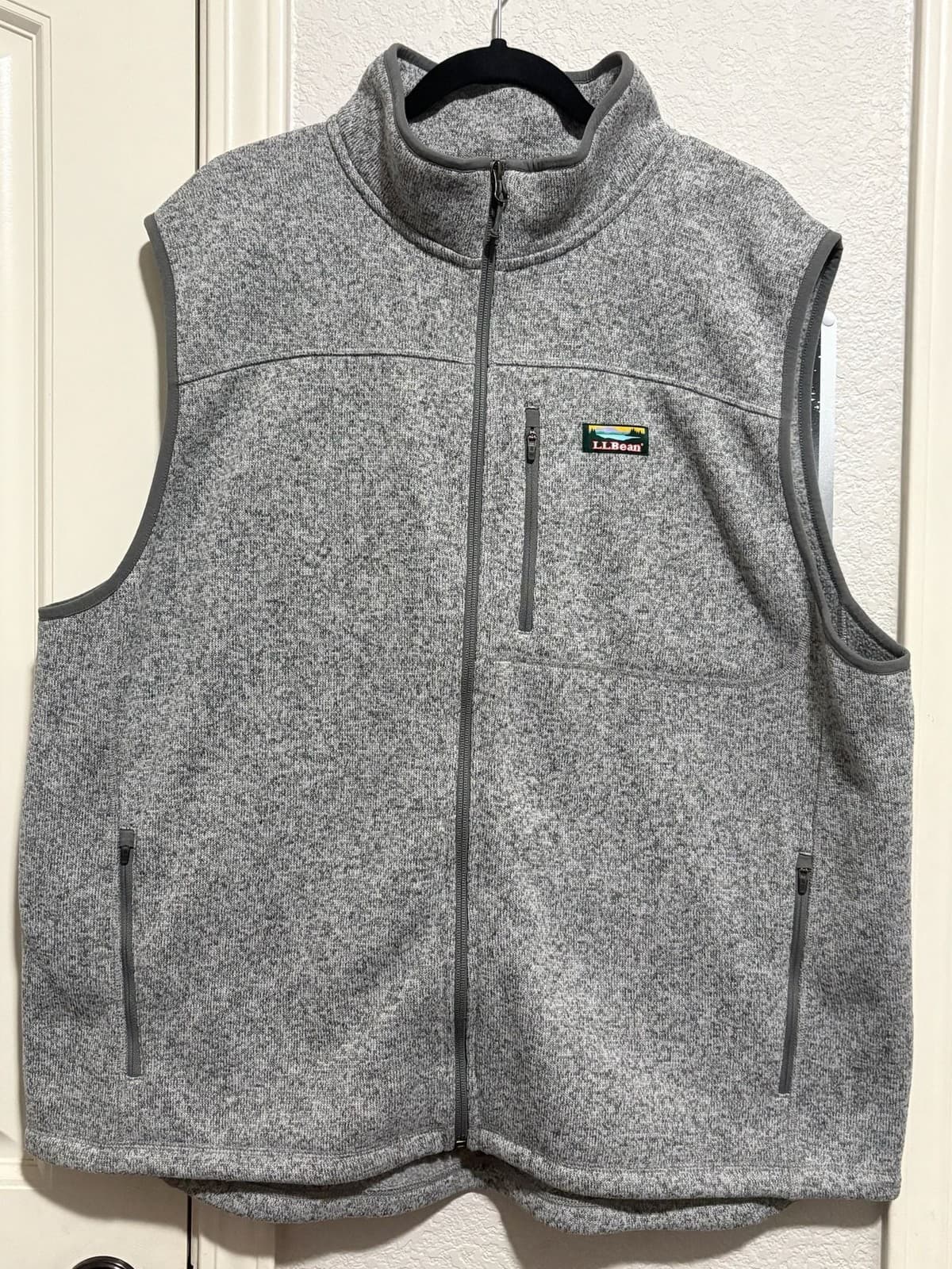 L.L.Bean Mens Gray Fleece Vest - Thumbnail 2