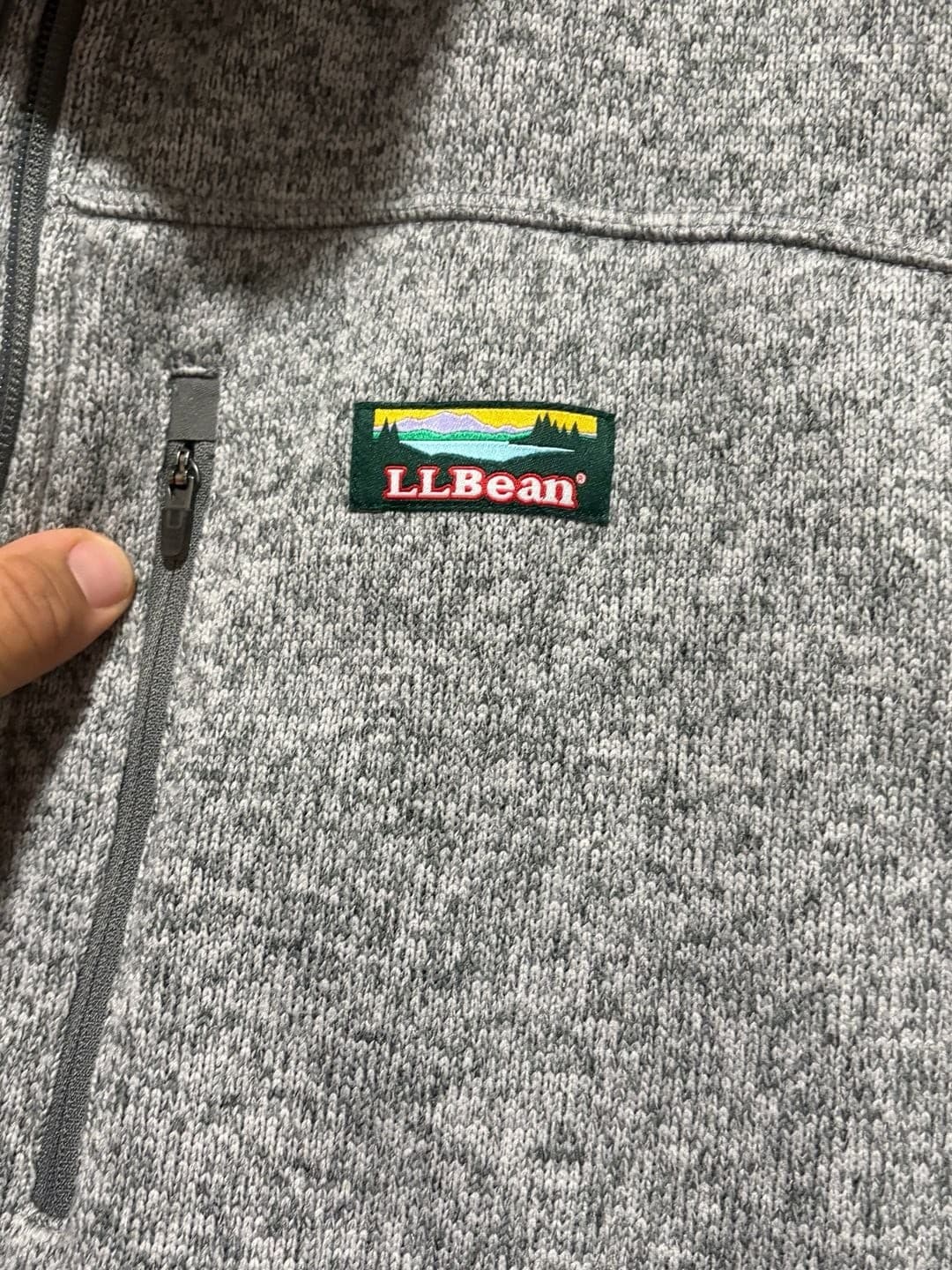 L.L.Bean Mens Gray Fleece Vest - Thumbnail 4