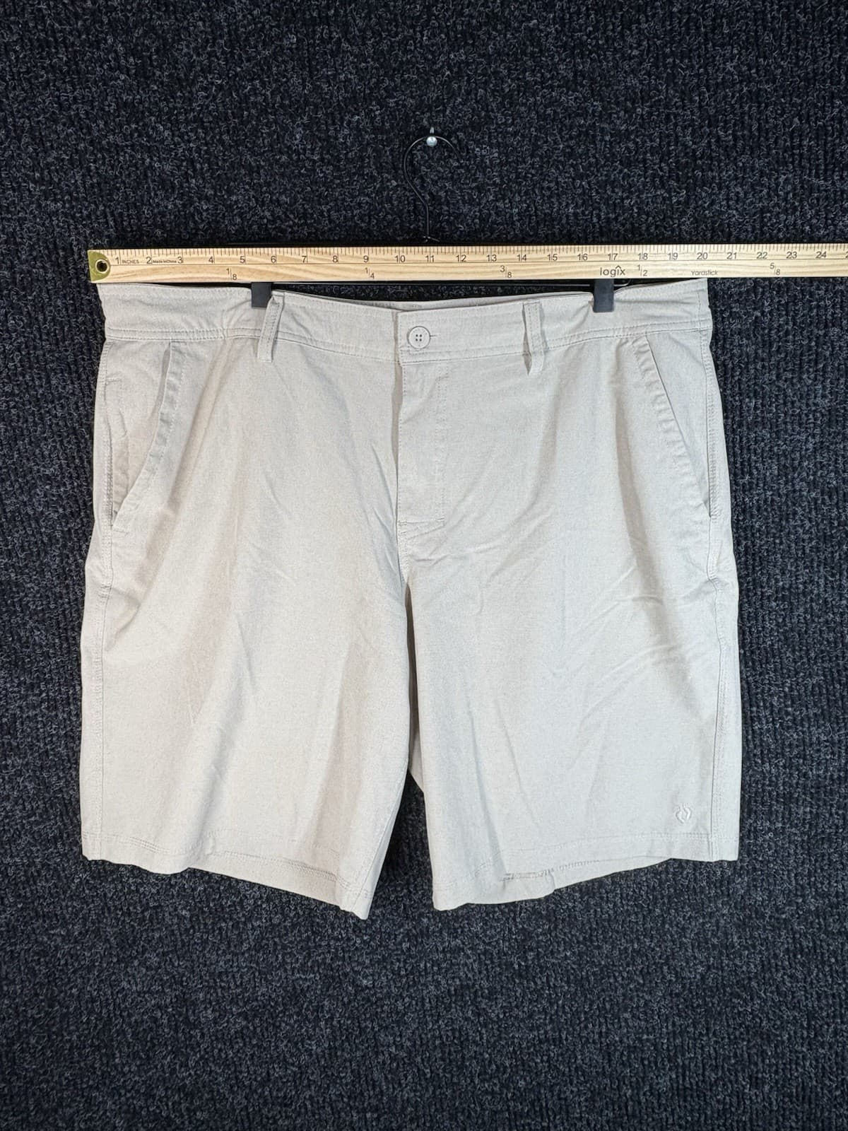 Hang Ten Men's Flat Front Beige Performance Shorts Size 40 - Thumbnail 5