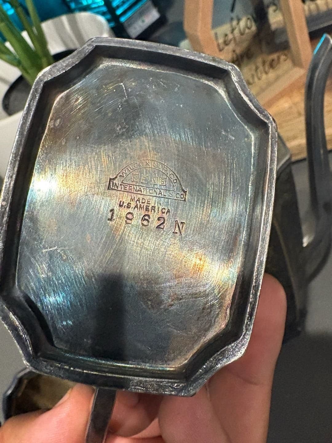 Vintage Wilcox EPNS Silver-Plated Hexagonal Tea Service Set - Thumbnail 10