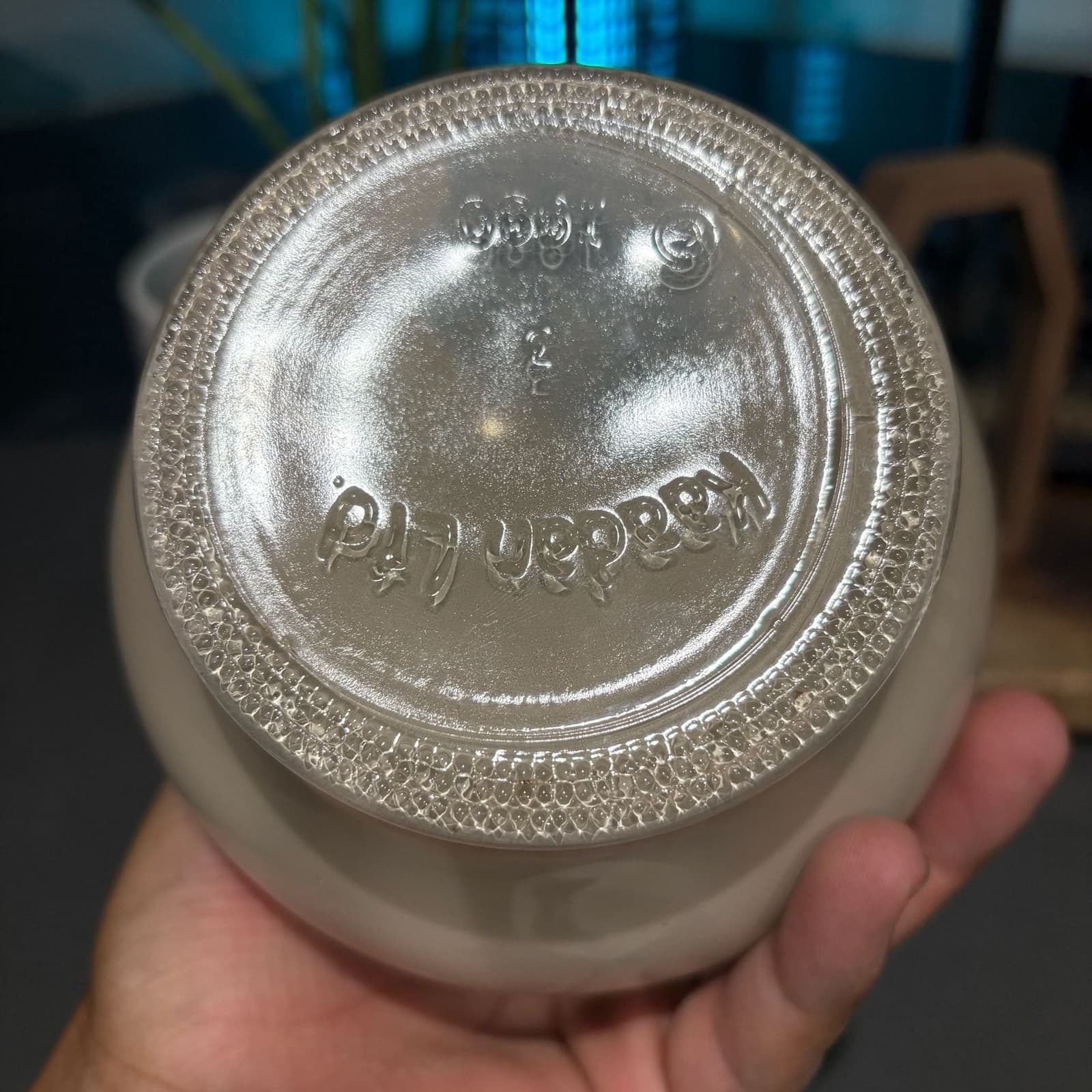 Vintage 1980 Kaadan Ltd. Glass Oil Lamp Base with Floral Design - Thumbnail 5