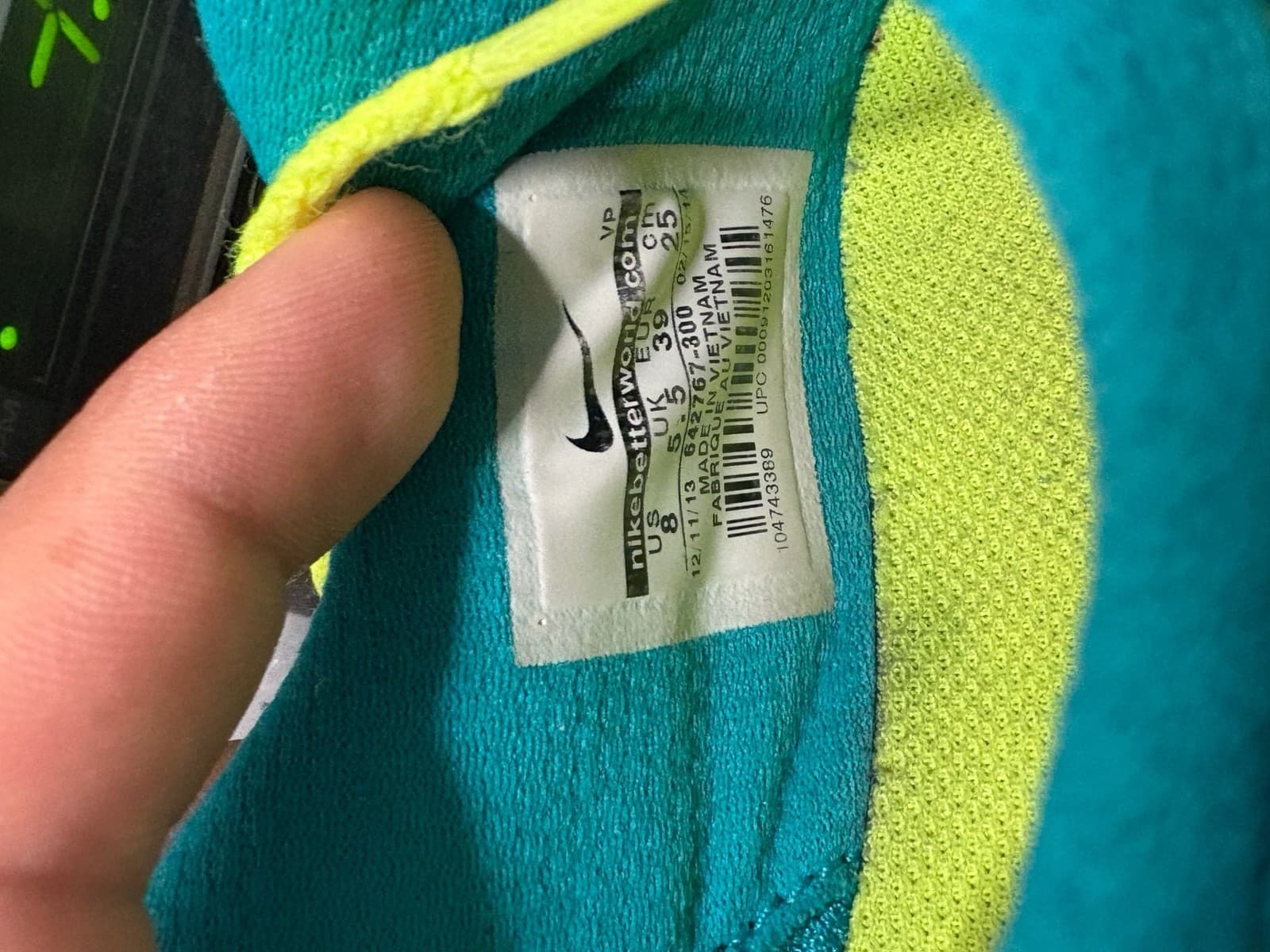 Nike Flex 2014 Run Women's Running Shoes Teal and Neon Yellow size 8 - Thumbnail 10
