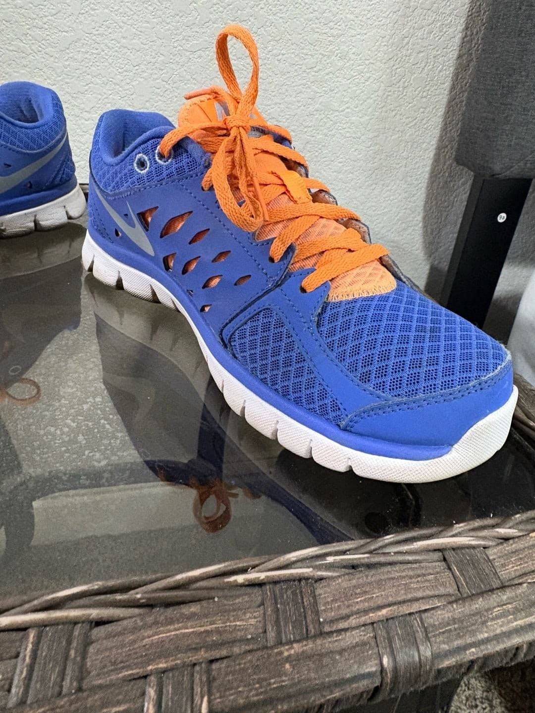 Nike Flex 2013 Run Women's Running Sneakers Blue and Orange - Thumbnail 5