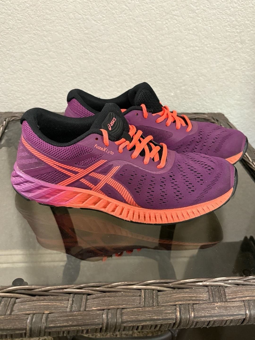 Asics FuzeX Lyte Women's Running Shoes Purple and Orange Size 9 - Thumbnail 4