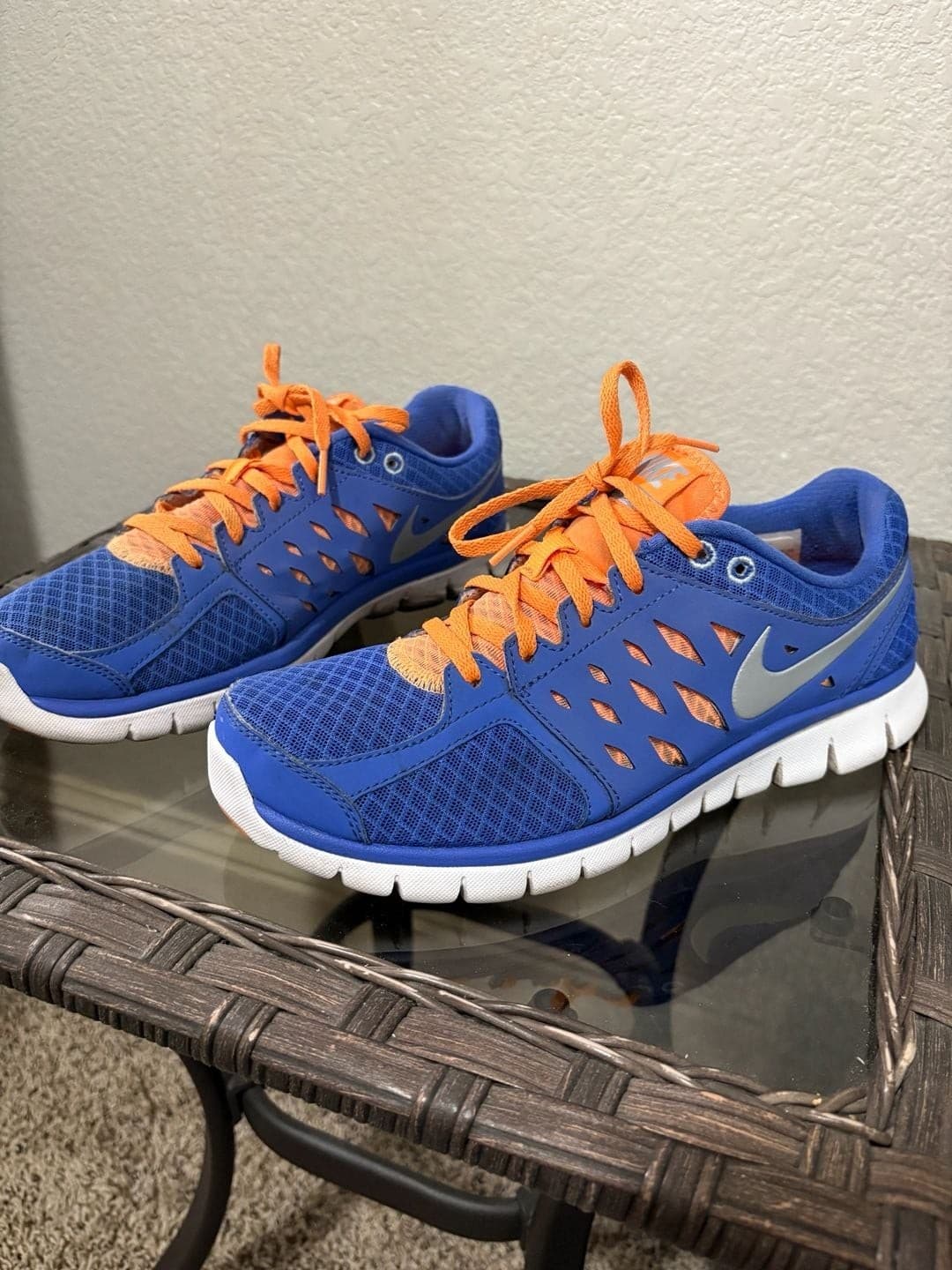 Nike Flex 2013 Run Women's Running Sneakers Blue and Orange - Thumbnail 2
