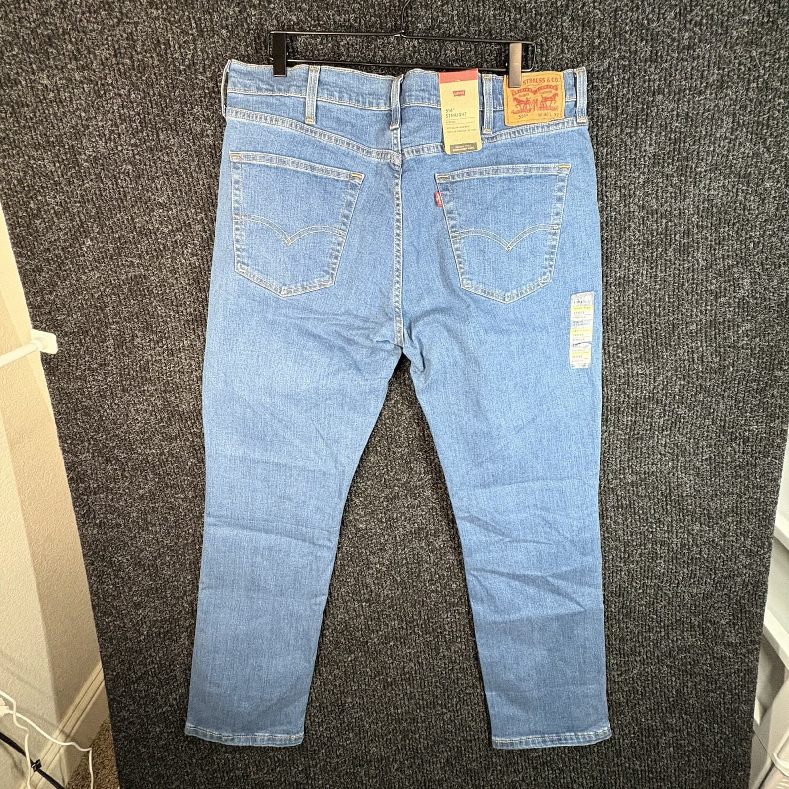 Levi's 514 Men's Straight Leg Stretch Blue Jeans, Size 38"x32" - Thumbnail 8