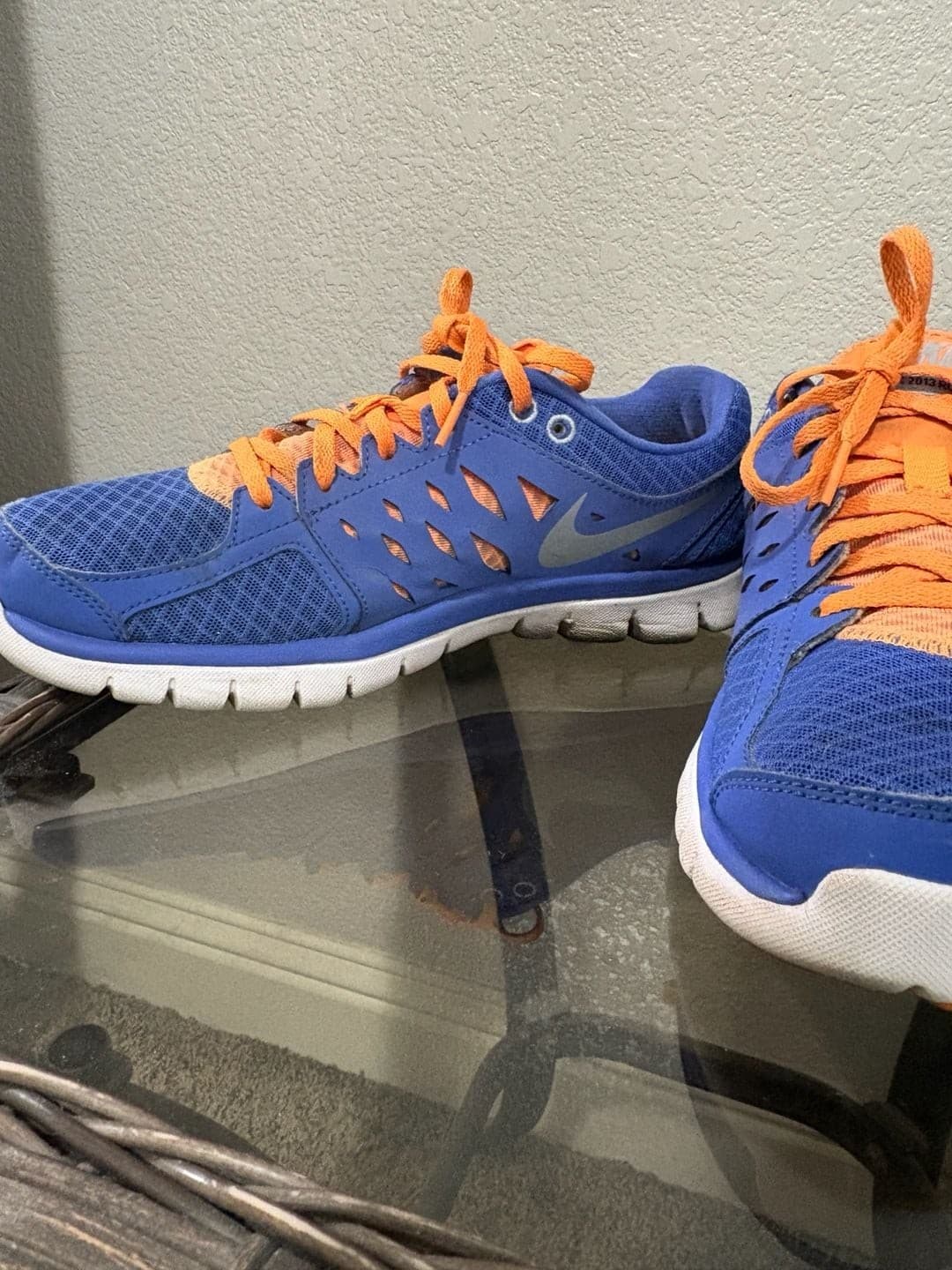 Nike Flex 2013 Run Women's Running Sneakers Blue and Orange - Thumbnail 4