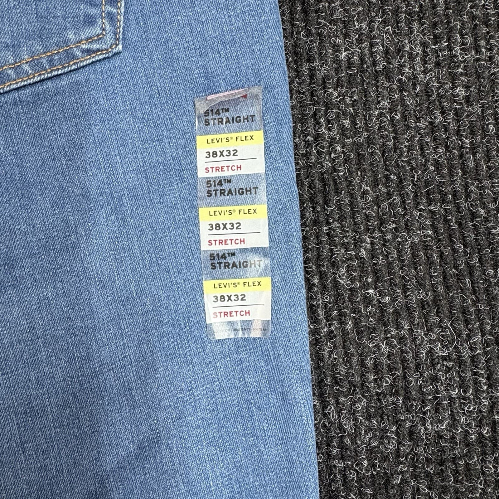 Levi's 514 Men's Straight Leg Stretch Blue Jeans, Size 38"x32" - Thumbnail 10