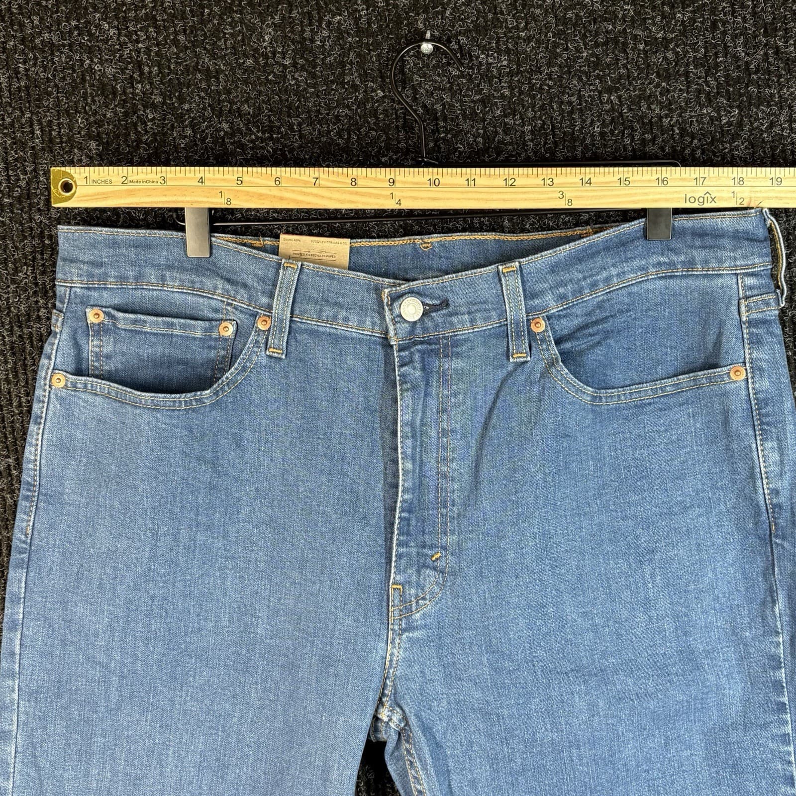 Levi's 514 Men's Straight Leg Stretch Blue Jeans, Size 38"x32" - Thumbnail 4