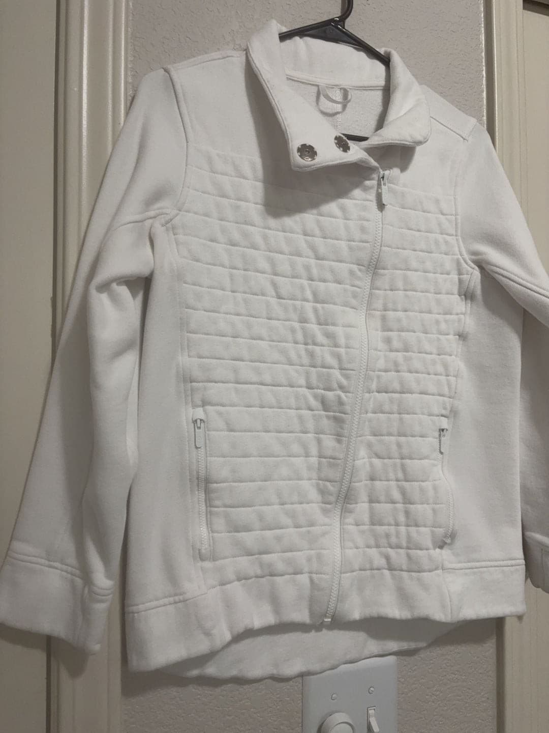 Lululemon Quilted Moto Sweatshirt Jacket White - Thumbnail 3