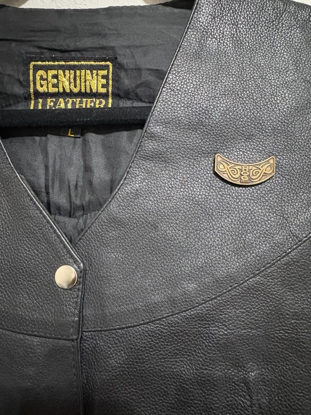 Genuine Leather Harley Owners Group Ladies of Harley Vest Size L - Thumbnail 3